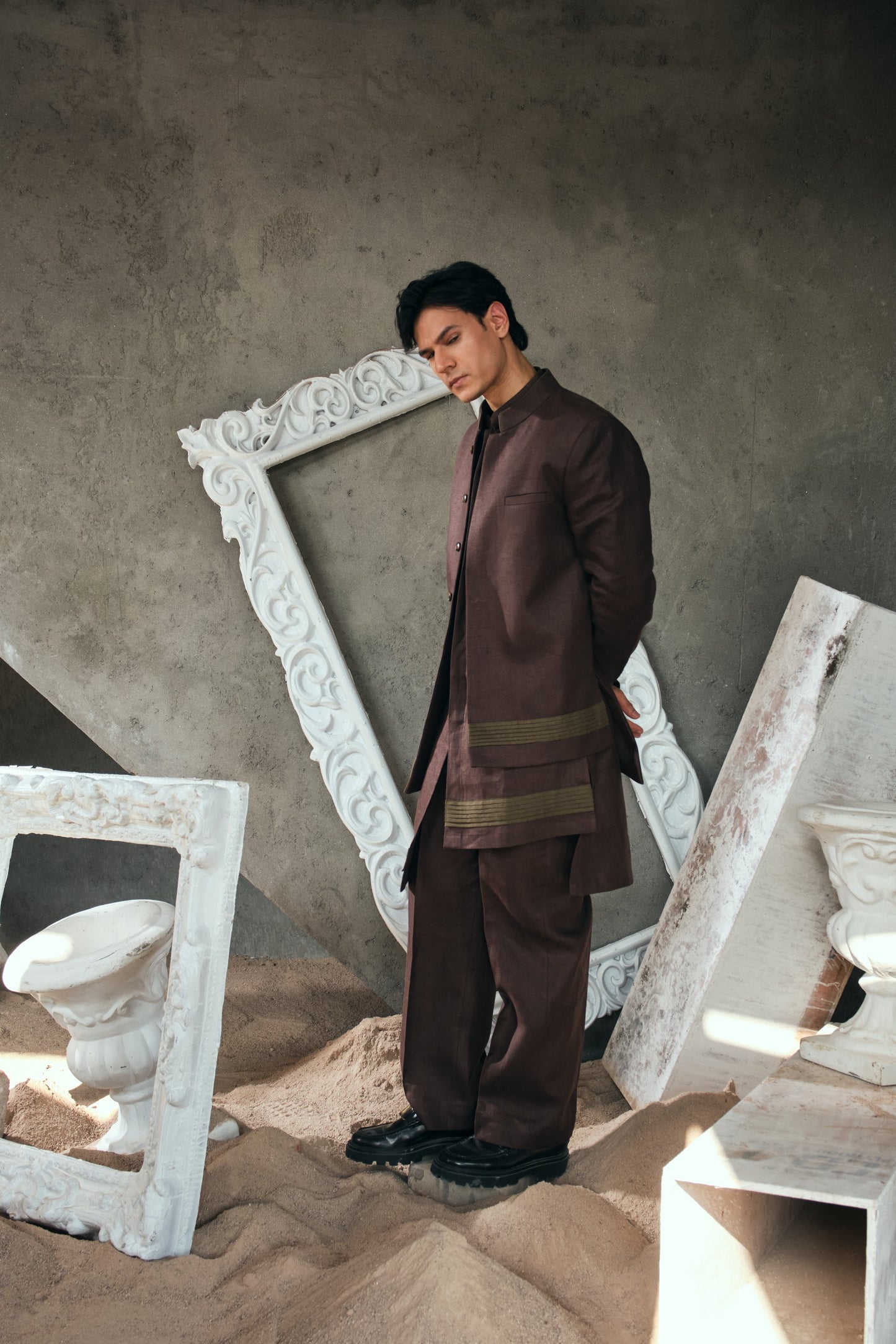 Three-Piece Long Jacket Set