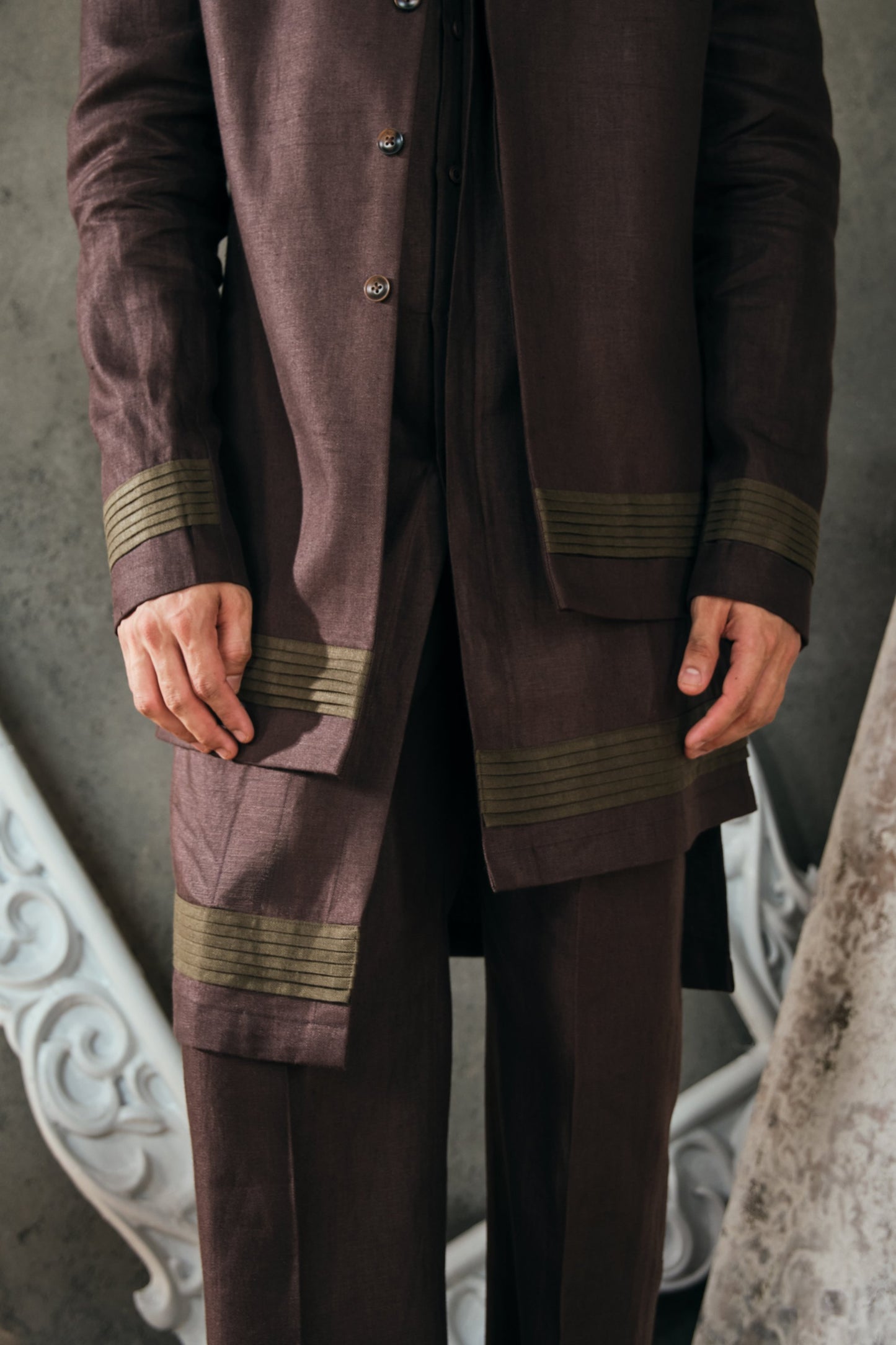 Three-Piece Long Jacket Set